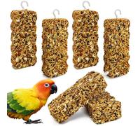 Apatal 6 piezas de golosinas naturales para pájaros, palitos de comida crujientes, barras de comida para periquitos y periquitos, palitos de comida para periquitos, conure canario