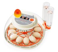 Apdoe Incubadora de 12 huevos, incubadoras para incubar huevos, volteador automático de huevos con control de temperatura, vela de huevo, reposición automática de agua, incubadora de aves de corral