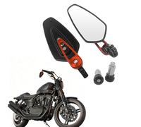 APEBAZY 2 PCS retrovisores moto Universal espejos manillar moto 7/8" 22mm Compatible Street Bike Cruiser ATV (rojo)