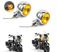 APEBAZY 2 unidades de faros auxiliares redondos para motocicleta, luces de marcha compatibles con Chopper Bobber Cruises Softail 883 Steed VLX 400 600 Magna 250 750 (Amarillo)