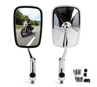 APEBAZY Espejo Retrovisor Moto Cromado Universal CNC Aluminio 8 mm 10 mm Retrovisores Moto Chrome Compatible con Scooter Cruiser Quad ATV (chrome)