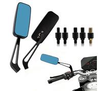 APEBAZY Espejo retrovisor para motocicleta, etrovisores moto homologados 8mm 10 mm espejo retrovisor moto apto para Sportster, Chopper, Bobber, Touring, Cruiser y Street Bike (Azul)