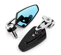 APEBAZY Espejo universal para motocicleta Espejo giratorio de 360° de aluminio para el manillar retrovisor para motocicleta Compatible con quads scooters y ATV (Plateado)