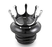 APEBAZY Tapón de depósito de combustible de gasolina para motocicleta CNC Crown Tapones de aceite para Sportster XL1200 883 48 Softail Dyna FXD FLST Road King 1996-2021 Negro-Plateado