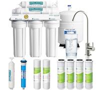 APEC Water Systems ROES-50 Essence Series - Sistema de filtro de agua potable de ósmosis inversa ultra seguro de 5 etapas con certificación WQA de nivel superior con prefiltro de capacidad extra alta,