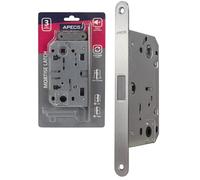 APECS Cerradura magnética moderna silenciosa con chapa para puertas interiores en casa y oficina, modelo 5300-MC-WC (inodoro) plateado