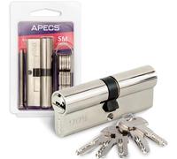 APECS Cerrojo de cilindro perfilado 80 (40/40) mm para cerradura de puerta principal con 5 llaves Modelo SM-80(40/40)