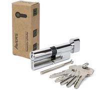 APECS Schließzylinder Sicherheitsschloss Wohnungstür Knaufzylinder 80 (40/40) mm mit 5 Schlüsseln Modell AVERS ZC-80(40/40C)-C Chrom