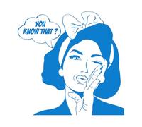 apelación Chica Mujer Adolescente Cita Ya Sabes Qué Pop Pegatinas de pared 54x55cm Pegatinas para vidrio Azul