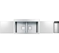 APELL Sinphonia PD862IKITW Fregadero 90CM 2 Bañeras 36x40 Satén Empotrable Flat