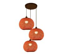 APELLACIÓN DE LUZ DE LUZ DE PARTIFICACIÓN BOHO DE 3 LUGAS BOHO V-INTAGE Bamboo Luz tejida Decoración del hogar Candeliers Farmhouse colgante de la granja con cordón ajustable para la sala de estar