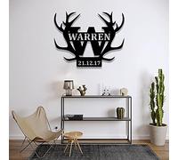 Apellido personalizado Signo de la familia Carta inicial dividida al aire libre Corte con láser Decoración personalizada de la casa Corona de la puerta de entrada Año Est Percha Decoración del jardín