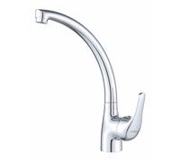 Apelson Grifo Cocina AGA Monomando Caño Alto Giratorio 360 Cartucho Cerámico Caudal 5l/min cromado Color Gris Acero Inoxidable