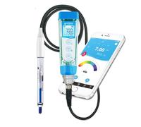 Apera Instruments PH60Z-HT - Kit de medidor de pH de mano inteligente con electrodo LabSen 865 pH/Temp. para medición de pH de grado de laboratorio en soluciones de agua corrosiva y/o de alta