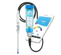 Apera Instruments PH60Z-MS - Kit de medidor de pH inteligente de mano con electrodo de pH semicicromicro LabSen 246-5 ATC para medición de pH de grado de laboratorio en tubos de ensayo o de pequeño