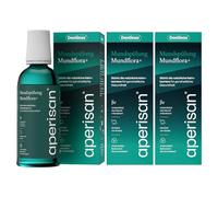 aperisan Enjuague bucal flora + cuidado bucal amigable con microbioma con complejo microbioma único, protege contra caries, remineraliza y calma las encías, sin alcohol, vegano, 3 x 400 ml