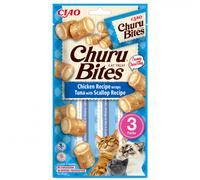 Aperitivos de pollo con atún y vieiras para gatos - Churu Bites - Cantidad: 3 x 10 g