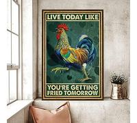 Aperiy Cartel decorativo retro de hojalata con texto en inglés "Like Today Fried Chicken Tomorrow and Tomorrow" (20,3 x 30,5 cm)