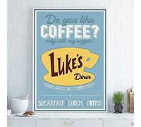 Aperiy Letreros decorativos Gilmore Girls Decoración clásica Luke's Diner Fun Decir Metal Cartel Antiguo Cartel Rústico Bar Decoración de Pared 20 x 30 cm