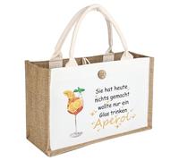Aperol Bolsa de Regalo Bolsa de yute Aperol para mujer, bolsa de playa xxl Aperol Spritz Accesorios Señoras, Set de regalo para mujeres, Colegas