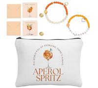 Aperol - Bolsa de regalo con 2 pulseras y 2 sobres para postal, regalo de viaje para amantes de Aperol, amigos y familia