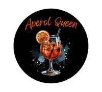 Aperol Queen - Imán con abrebotellas, redondo, cristal, cristal, cóctel, color naranja, aperitivo, para amantes del alcohol, accesorio para bebidas de verano
