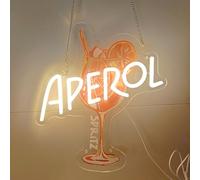 Aperol Spritz - Señales de neón para decoración de pared, color naranja, para cócteles, bares, cocinas, salas de estar, dormitorios, pubs, fiestas, salones (blanco cálido)