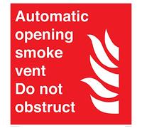 Apertura automática de ventilación de humo. No obstruir. Señal - 600x600mm - S60