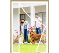 Apertura Lateral Mosquitera Magnética Puerta Blanco 110x220cm Apertura Lateral Cortina Magnética Ventana Exterior Corredera Fácil Instalación Sin Taladrar para Puertas Correderas Balcón Corredor