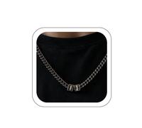 Apeso Collar con nombre personalizado para hombre, collares con cadena cubana grabada con 1-6 cuentas, regalos de San Valentín para maridos, regalos del Día del Padre para papás