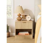 Apetaccat Mesa de Noche, pequeño Armario de Noche con cajón,Madera Oscura