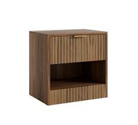 Apetaccat Mesita de noche de nogal, mesita de noche media con cajón, mesitas de noche de madera para niños, cómoda de noche 49 x 45 x 38 cm, mesa auxiliar para dormitorio, salón, oficina, medio, nogal