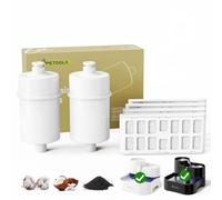 APETDOLA Filtro de Fuente para Gatos, Paquete de 2 Filtros Ultra, Paquete de 4 Filtros de Carbón Activado para Fuente 3L FP50, Vida Útil de hasta 90 Días