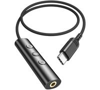 APETOO Adaptador USB C a 3,5 mm con control en línea, dongle DAC HiFi | Cable de control de volumen tipo C a auxiliar para iPhone 17 16 15/iPad Pro para Samsung Galaxy S26 Ultra S25 FE Pixel 10 9 8