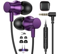 APETOO Auriculares magnéticos con cable de 3,5 mm con micrófono para | Auriculares estéreo de alta fidelidad con cable auxiliar de 6 pies para Samsung/Chromebook/HP/Dell School Kid Airplane Travel