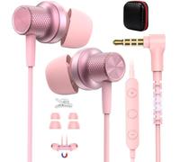 APETOO Auriculares magnéticos con cable de 3,5 mm para MacBook Pro, color | Con control de volumen de micrófono, auriculares estéreo de alta fidelidad con cable, auriculares enchufables para Samsung