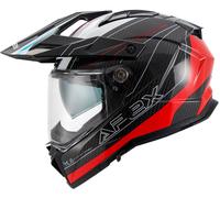 Apex AC500 Carbon Sahara, casco de aventura XL female Negro/Rojo/Blanco/Azul