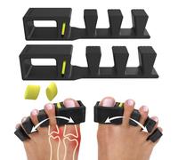 APEX - Separadores de dedos ajustables, más de un 50% más gruesos y duraderos, recomendado por médicos, se estira para adaptarse, paquete de 4 unidades ajustables (1 par talla S/M y 1 par talla