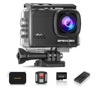 Apexcam Cámara Deportiva 4K con Tarjeta de Memoria de 64GB WiFi Cámara subacuática Impermeable 40M Action Camera 2.0'LCD Gran Angular 2.4G Remoto 2 baterías de 1350mAh y Accesorios Multiples