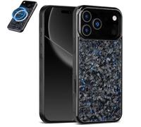 Apexcarbon Forged Carbon Fiber Phone Case for iPhone 17 Pro Max, All-Inclusive Magnetic Wireless Charging, Ultra-Slim, Caseless Touch Feeling, Shockproof, Anti-Fall Protective (Blue,12promax)