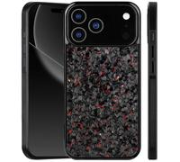 Apexcarbon Forged Carbon Fiber Phone Case for iPhone 17 Pro Max, New Ultra-Slim Case with Caseless Touch Feeling, With Magnetic Charging, All-Inclusive, Shockproof, Lightweight (Red,17 Pro Max)
