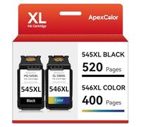 APEXCOLOR Tinta 545 546 XL Compatible con Cartucho Canon 545-546 Negro y Color para Canon Pixma MX495 TS3150 TS3350 TS3151 TS3351 MG2550S MG2555S MG3050 MG2950 MG3051 MG2455