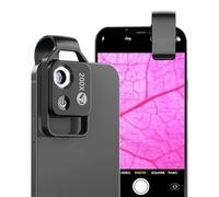 APEXEL Microscopios para smartphone, Explore Micworld con smartphone Microscope, 200x, Negro