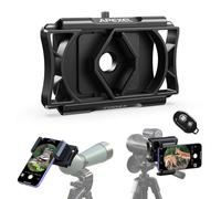 APEXEL móvil con Disparador Remoto, rotación de 360°, Compatible con binoculares monoculares y microscopios, Adaptador telescópico para Todos los Smartphones