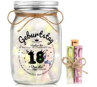 Apexxus Regalos para 18 cumpleaños niña niño, luz LED para botella de cumpleaños, 18 regalos de dinero, regalo de cumpleaños, embalaje 18. Regalo de cumpleaños con botella luminosa, ideas de regalo
