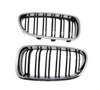 APEYCRX Coche Delantero Rejilla Parrilla Frontal de Doble Aleta Plateada y Negra para Serie 5 F10 F11 2010-2015