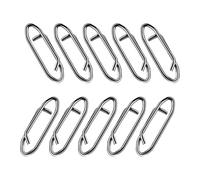 APGLSXY 50 conectores de pesca con clip de alimentación, anillos divididos de acero inoxidable para señuelos, aparejos de cambio rápido, aparejos de pesca a prueba de agua salada