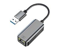 APGLSXY Adaptador Ethernet RJ45 con carcasa de aluminio, cable trenzado y luces LED de enlace para dormitorio, viajes y espacios de trabajo en casa, juegos, laptop, computadora de escritorio