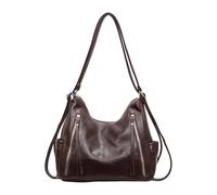 APGLSXY Bolso de mano de piel sintética para viajes, mochila de viaje de un solo hombro, bolso de mensajero para viajeros, bolso diario duradero, café