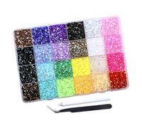 APGLSXY Colección de diamantes de imitación de 24 rejillas, decoración de uñas brillantes para joyas únicas, pinzas para el cabello y diseños artísticos de uñas, materiales de manualidades para